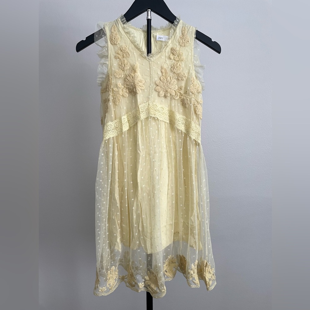 Zara Kids Yellow Floral Dress size 9